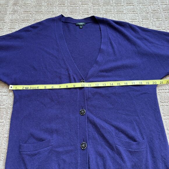 TALBOTS Cashmere Angora Lambswool Jeweled Button Cardigan Sweater Large Purple - Picture 5 of 8